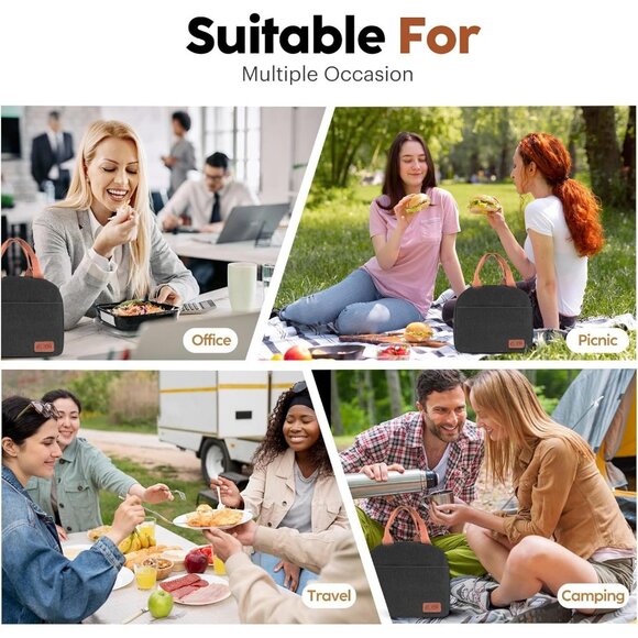 Large Insulated Lunch Bag for Women & Men, Leakproof Tote for Work & Travel - Picture 7 of 7